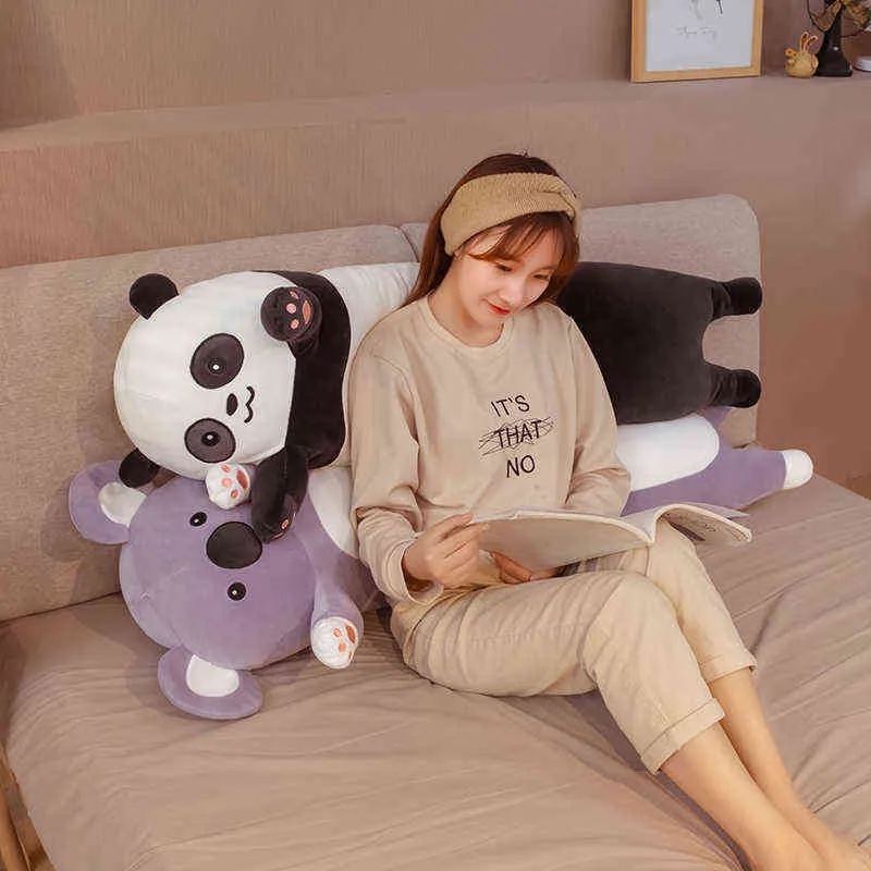 Long Panda géant en peluche jouet cylindrique Animal traversin oreiller Koala ours en peluche peluche 70130 cm enfants dormant amis cadeau AA22972198