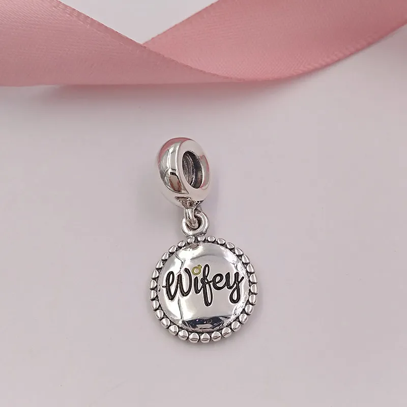 Modna biżuteria Make Make Supplies Kit Wifey Charms Pandora 925 Sterling Silver Włosy Krawat Bransoletka Dla Kobiet Mężczyźni Łańcuch Spacer Koralik Serca Bransoletka Naszyjnik Prezent Eng791169_33