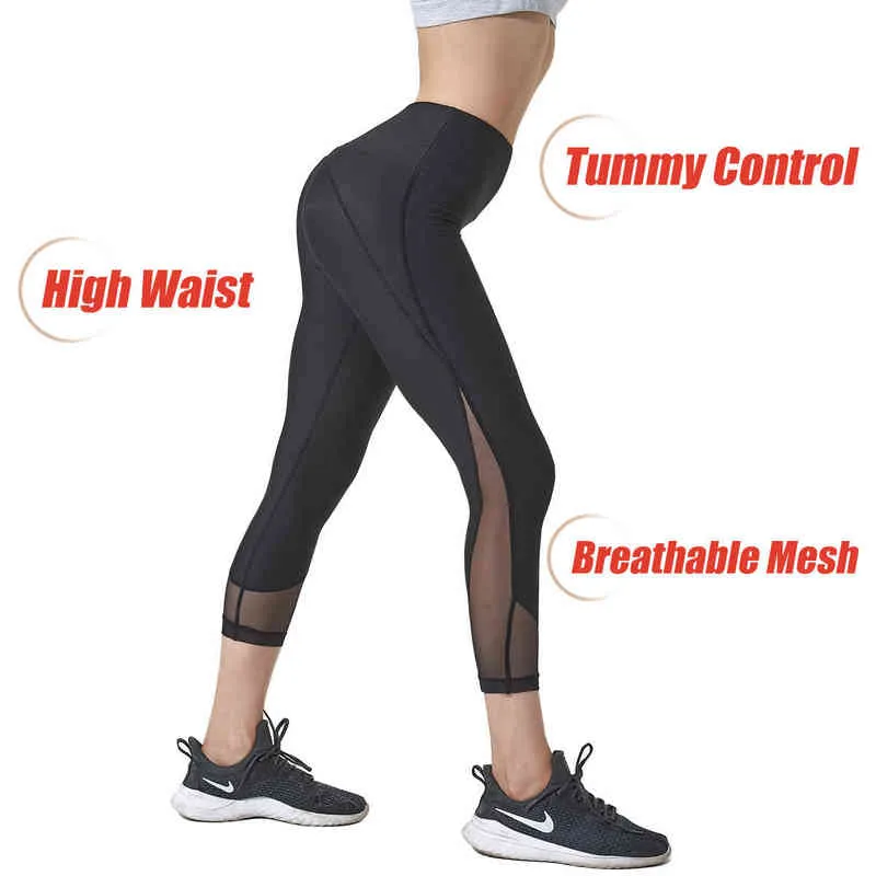 Women Yoga Compression Leggings Sport Seamless High Waist Elastic Pants for Women Running Tights Fitness Workout Yoga Sweatpants H1221