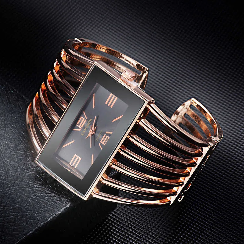 Womens Watch Luxury Fashion Rose Gold Bangle Bracelet Watch Women Dress Clock Female Lady Girls Wristwatch Relojes H1012276a