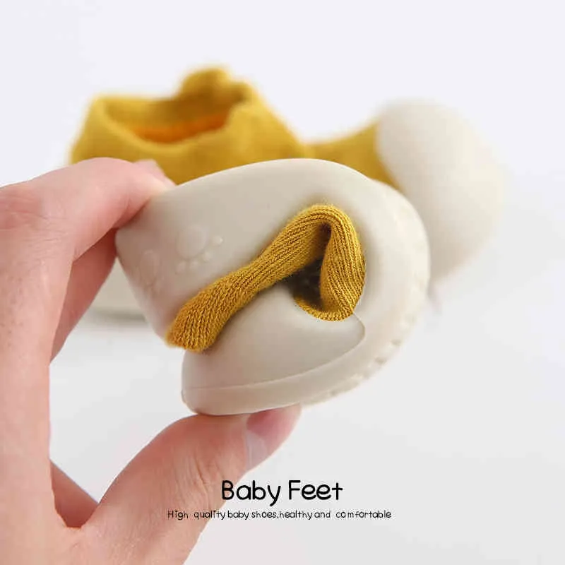 Baby Sock Shoes Anti-Slip Primavera Animal Animal Sapatos De Bebé Bebé Bebê Bebê Soluga Sole Sapatos 210326