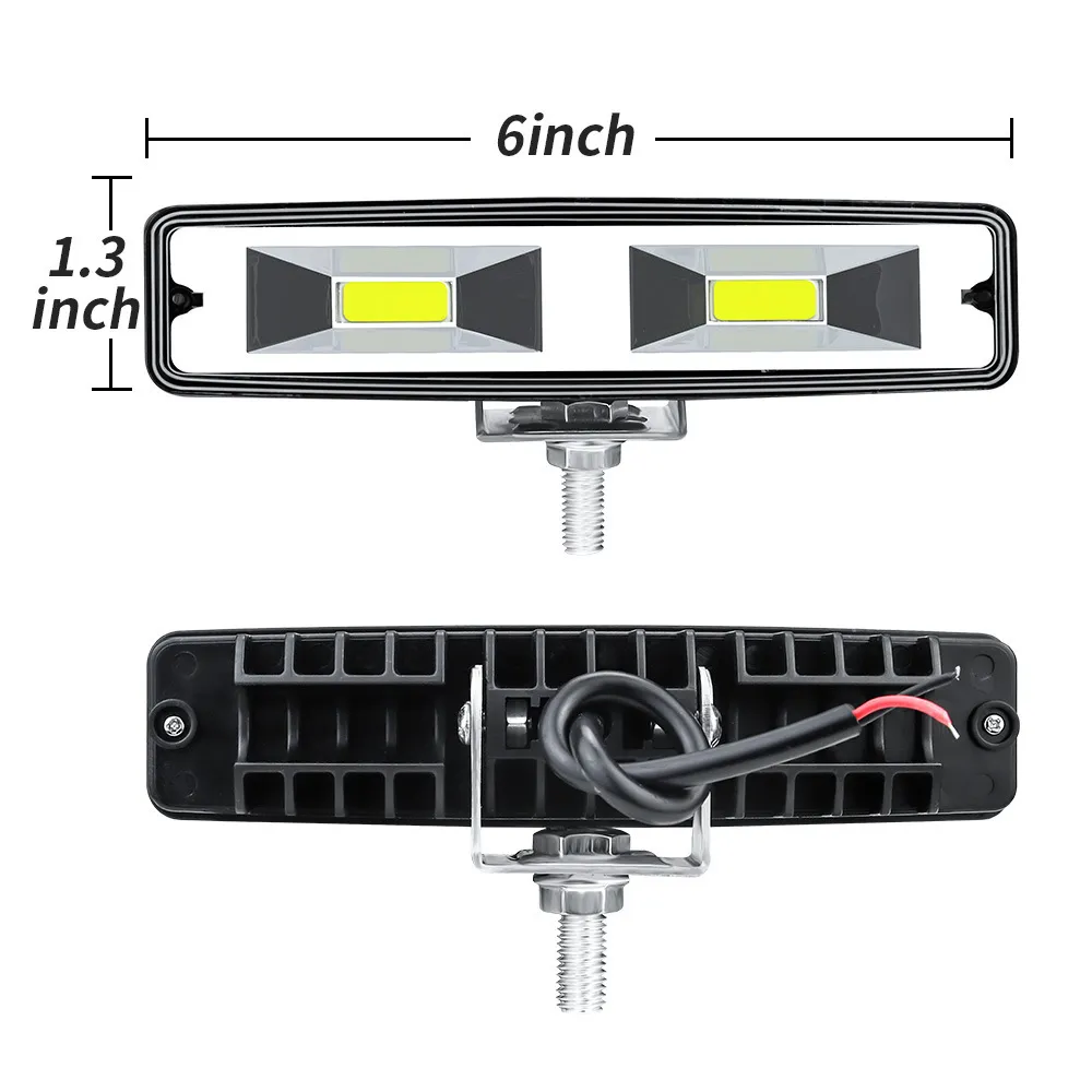 LED-Lichtleiste, Arbeitslicht, 12–24 V, für Auto, Motorrad, LKW, Boot, Sattelzug, Offroad-Arbeitslicht, 48 W, LED-Arbeitslampe, Scheinwerfer, Auto