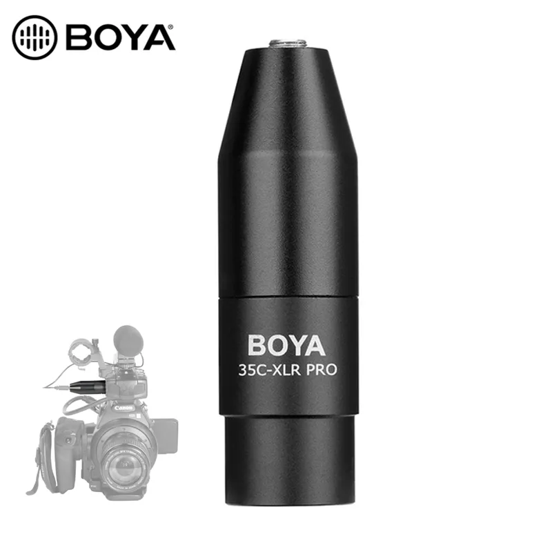 Boya 35c-XLR 3.5mm TRS Mini-Jack Kadın Mikrofon Adaptörü 3-pin XLR Erkek Konnektör Sony Kameralar Kayıtörler Mikserler