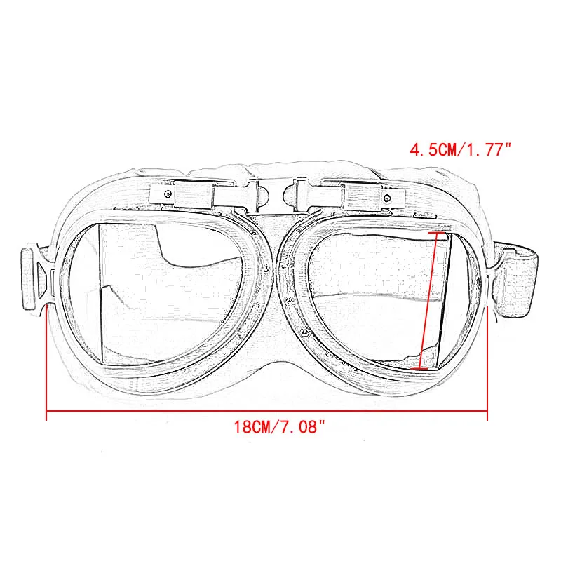 Arcade Retro Motorcycle Goggles Glasses Vintage Motocross Classic Goggles for Harley Pilot Steampunk ATV Bike Copper Helmet