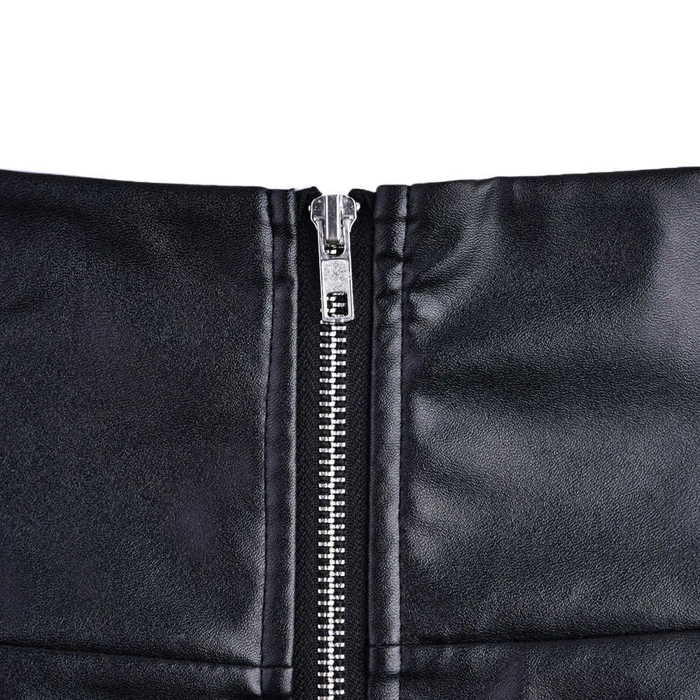 Ladies Spring Summer Black Color Short Streetwear Womens Solid PU Faux Leather Mini Skirt Female Sexy Bodycon Skirts D30 210621