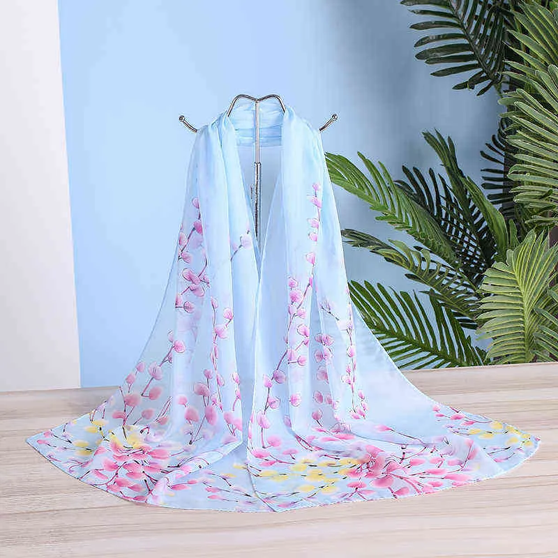 Sciarpa di chiffon con fiori di tulipano Sciarpe di seta estiva simulatio Sciarpe di seta Scialli e involucri di fiori Foulard Stampa Hijab Stole All'ingrosso Y1108