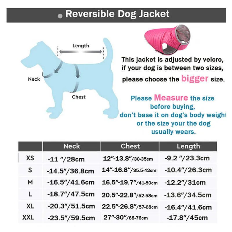 リバーシブルペット犬の服防水冬の暖かいコートダウンジャケットのための小さな中犬のシュナウザーのペット子犬の服211007