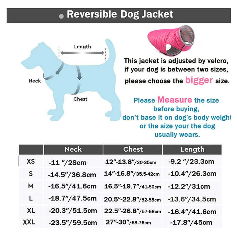 Abbigliamento cani reversibile Cappotto invernale impermeabile cani di taglia piccola e media Schnauzer Pet Puppy Abbigliamento 211007