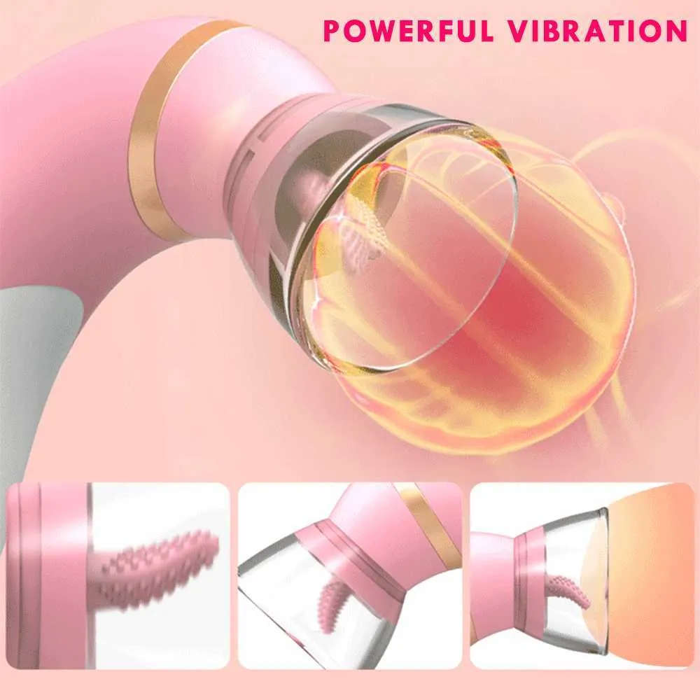 Sugande vibrator för kvinnliga tunga slickande klitoris fitta massage nippel stimulator sex leksaker vagina bröst massage erotisk sexshop p3957419