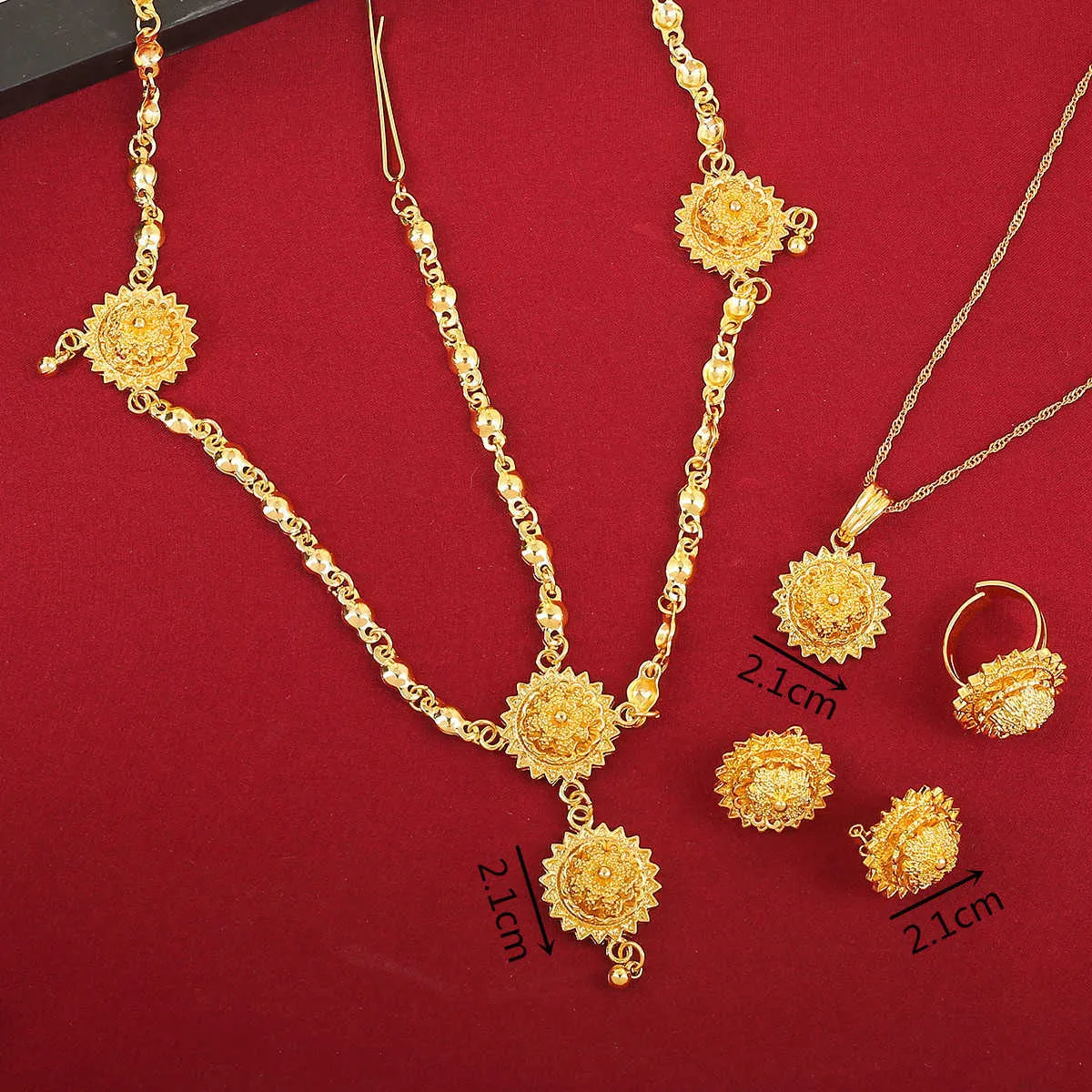 Ensembles de bijoux éthiopiens à la mode, couleur or 24 carats, ensembles de bijoux Habesha africains et érythréens, H1022
