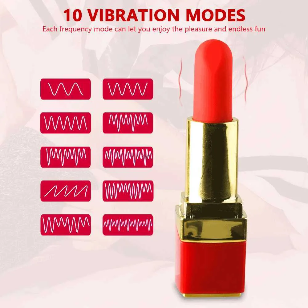 10 Speeds Mini Lipstick Vaginal Balls Bullet Vibrator Eggs Clitoris Stimulator Massage Erotische Speeltjes voor Vrouwen Volwassenen Producten P0818