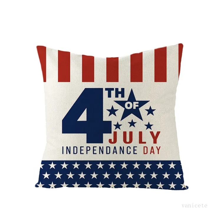 Amerikanische Flagge Kissenbezug Kissenbezug Leinen American Independence Day Kissenbezug Sofa Auto Kissenbezug Urlaub Heimtextilien T2I52080