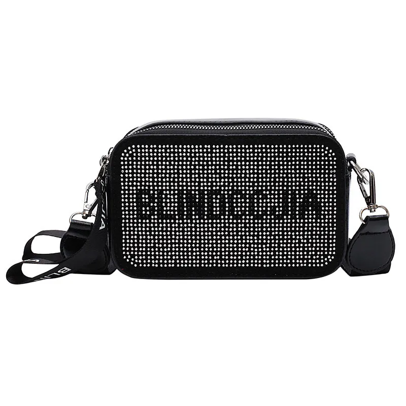 Eenvoudige Modieuze Vrouwen Schoudertas Luxe Designer Merk Messenger Bag Persoonlijkheid Diamanten Bezaaid Dames Handtas En Wallet271z