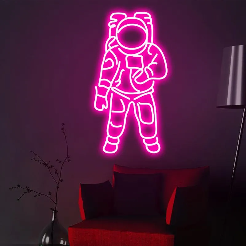 Autre épreuve de fête d'événement Supplies astronaute Néon Signe LED LED LED PINK ROSE DÉCORME MUR MURS INS SHOP Decor273b