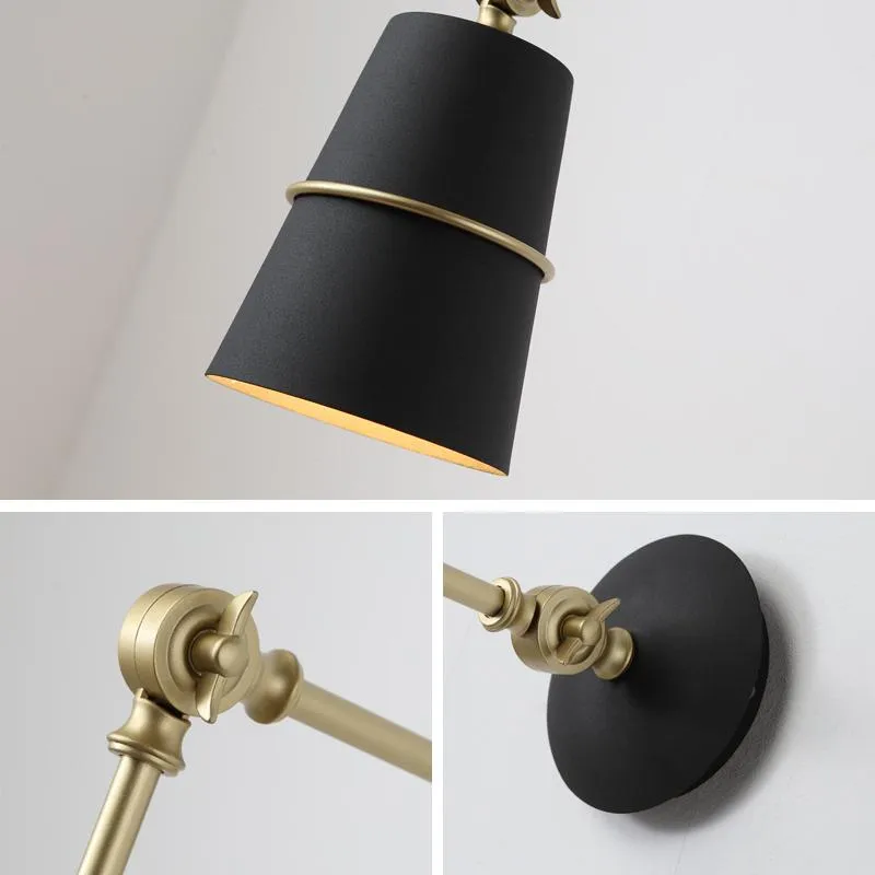 Vägglampor modern lång svängarm svart lampa sconce för rumstudio bredvid wandlamp aplique de pared indroo hemmalagare243t