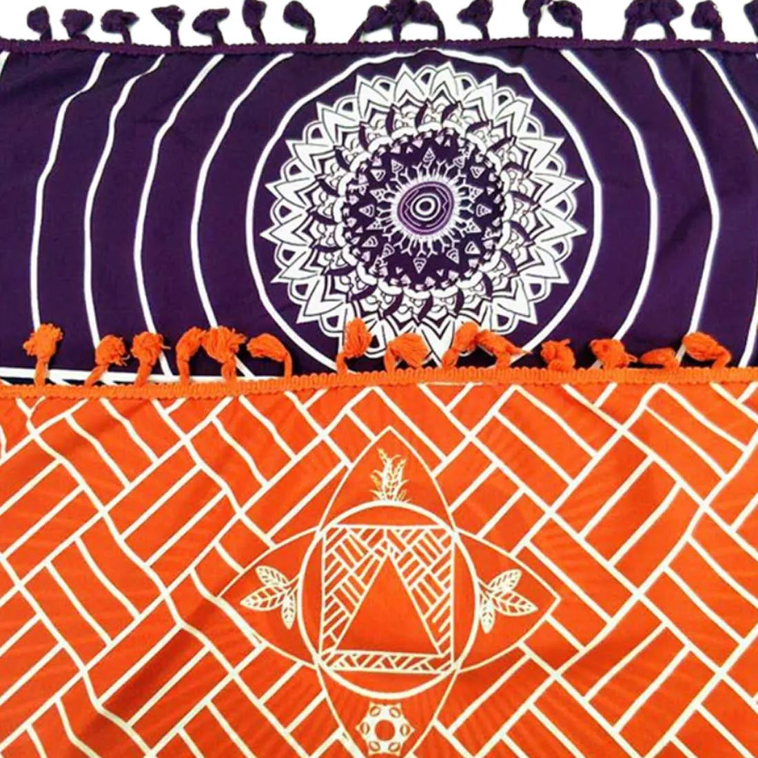Polyester Bohême Tenture Inde Mandala Couverture 7 Chakra Couleur Tapisserie Rayures Arc-En-Ciel Voyage Plage Tapis De Yoga 210727