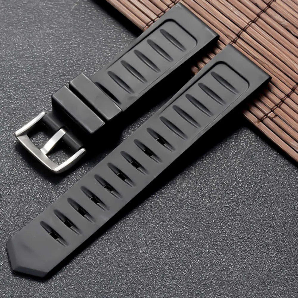 Luxe mannen zwarte natuur horlogeband 20mm 22mm siliconen rubberen horloges band riem voor tagriem Carrer voor Heuer gesp Drive timer H0915