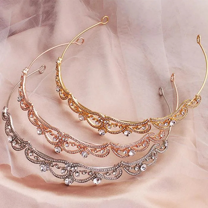 FORSEVEN Barock Stil Hochzeit Haarschmuck Glänzende Strass Kronen Frauen Geburtstag Party Tiara Stirnband Braut Haarband