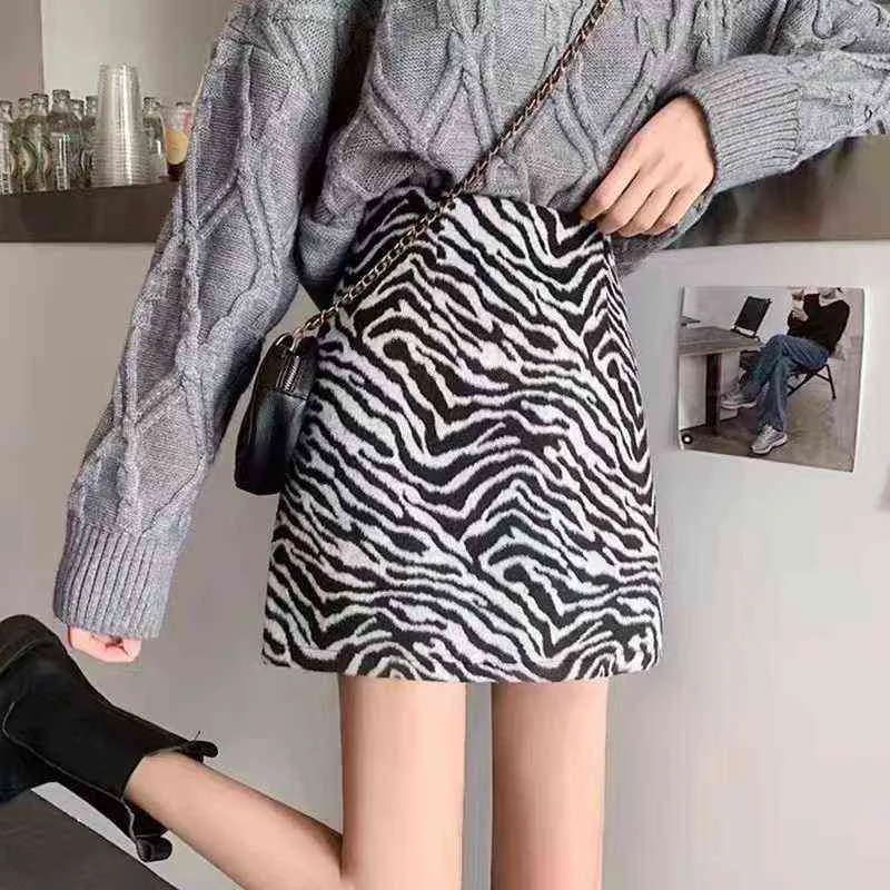 HELIAR Women Zebra Printed Sexy Spring Mini Skirt high-waist Skirts A-Link High Street Female Wide Leg Skirts For Women 2022 G220309