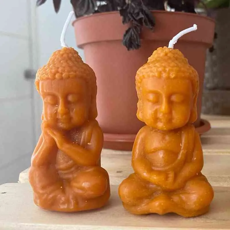 Tathagata Boeddha kaars mallen handgemaakte wax siliconen mal versierd aromatherapy gips hars ambachten schimmel H1222