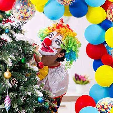 / circus ballonger krans röd gul blå konfetti ballong båge för karneval baby shower bröllop födelsedagsfest dekor 211216