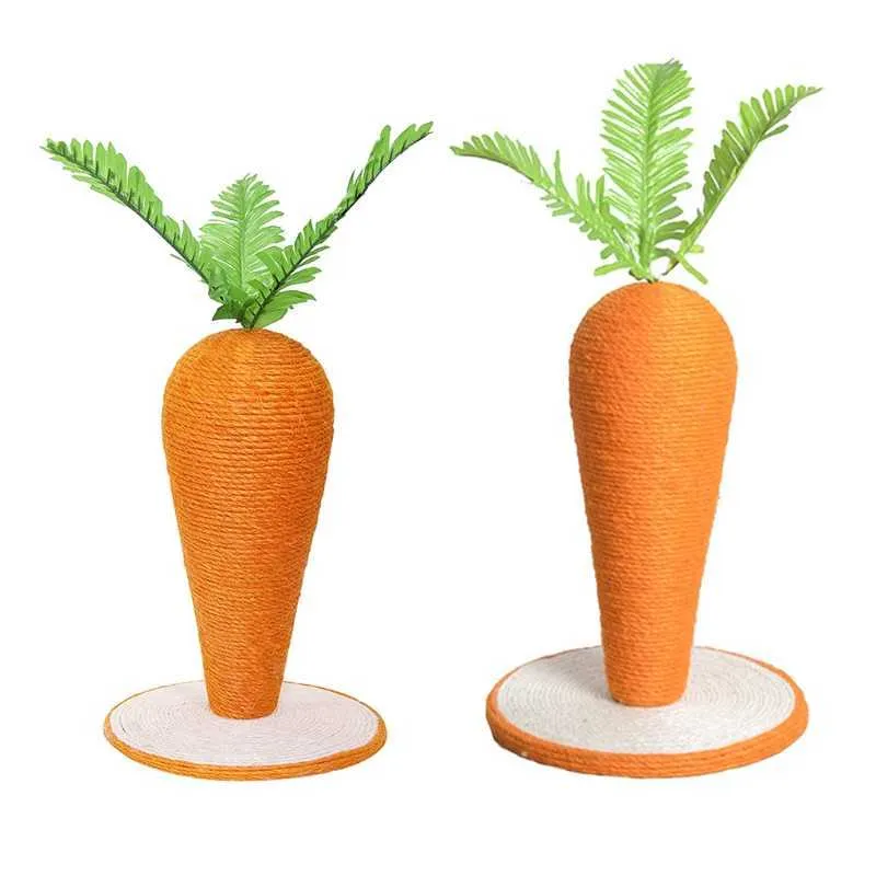 Colonna tiragraffi gatti Simpatici giocattoli interattivi a forma di carota Post s Kittens Sisal Pole er 210929