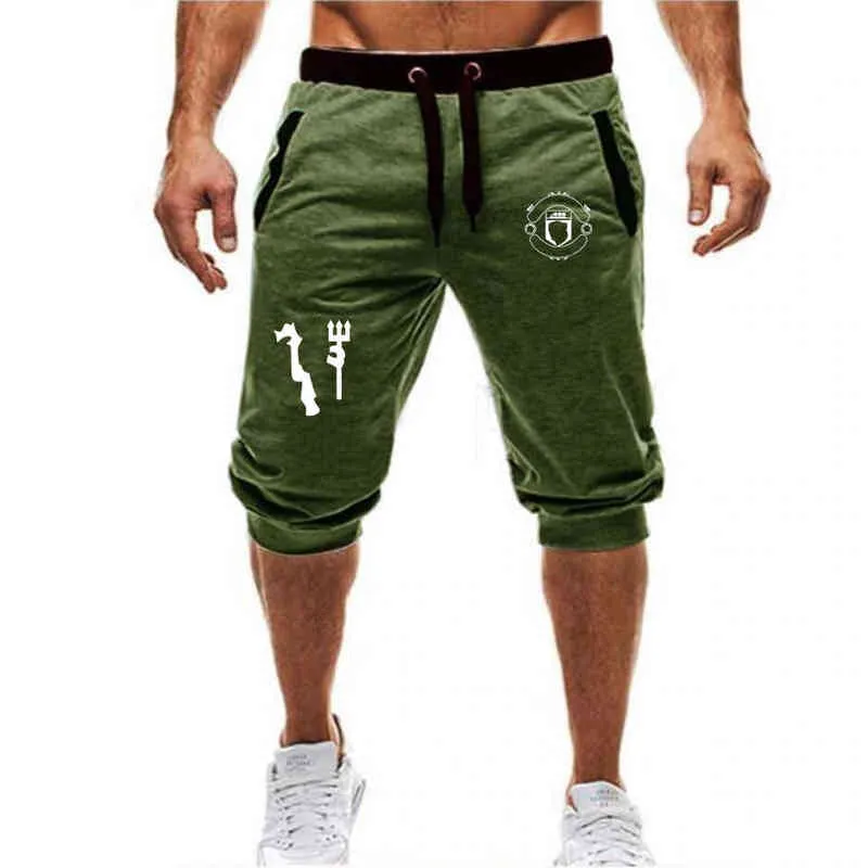 Mens Workout Running Shorts Soft 3/4 Broeken Gym Joggers Korte Sweatpants Mannen Sport Shorts H1206