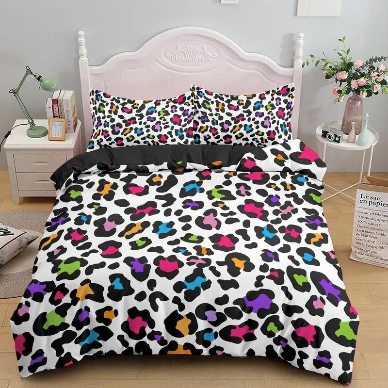 Роскошные комплекты постельного белья с леопардовым принтом, пододеяльник, двуспальная кровать размера «queen-size», мягкое одеяло, постельное белье 210319278l