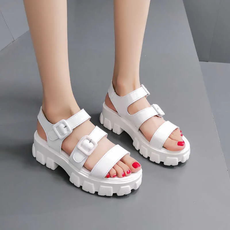 BRKWLYZ 2021, sandalias de mujer, zapatos de moda de 5,5 cm de tacón, sandalias de verano para mujer, sandalias de moda con hebilla, antideslizantes, informales básicas Y0608
