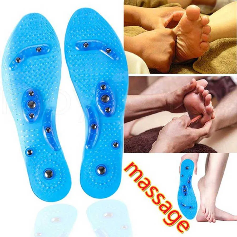 Solette massaggianti Digitopressione Massaggio magnetico Sollievo dal dolore al piede Solette scarpe Solette tagliabili lavabili Strumenti la cura della salute del piede