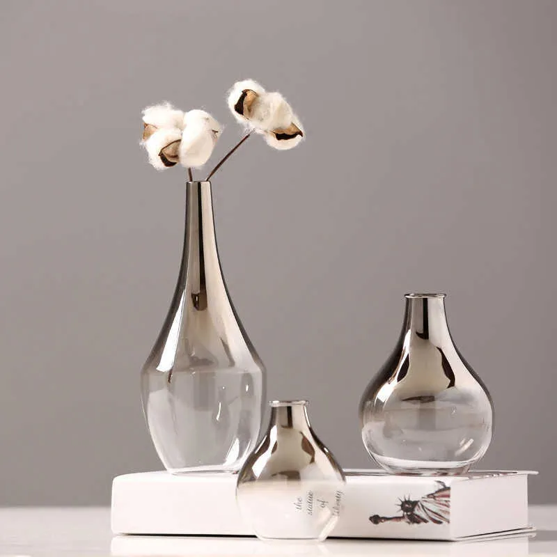 Nordic-Glass-Vase-Creative-Silver-Gradient-Dried-Flower-Flower-Insert-Desktop-Jewelry-Home-Decoration-Fun-Gifts