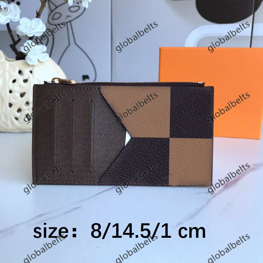 カードホルダーカードホルダーパスポートクレジットカード2021女性男性バシのジッパーフォールド財布パターン格子外f265i