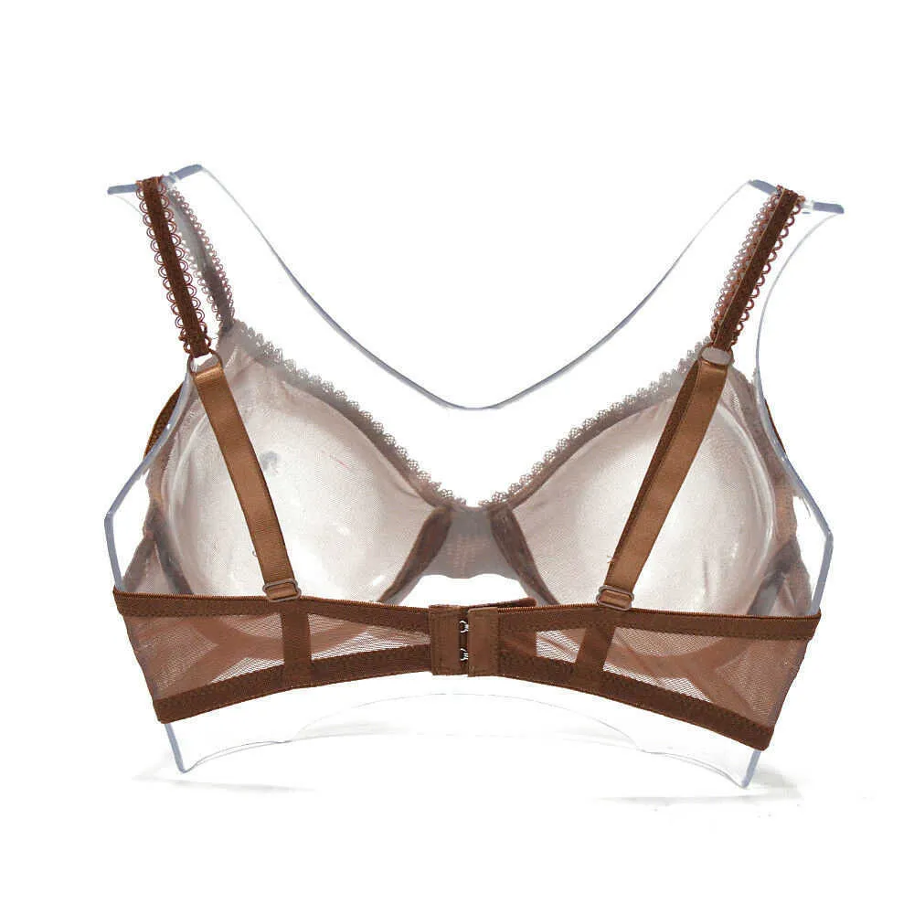 Women Hollow bra see through sexy gauze mesh transparent ultra thin Bras B C D E F 75 80 85 90 95 100 US EU UK Drop 211012