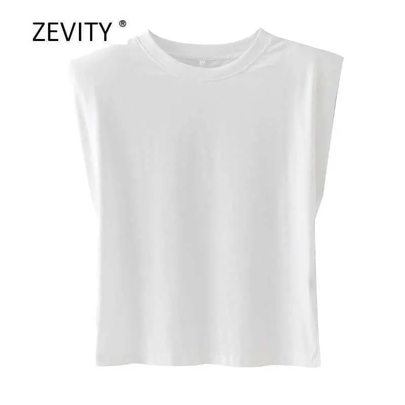 Zevity Donne di Estate Colori Della Caramella Spalline Gilet Casual T Shirt Femminile di Base Solido Senza Maniche Chic Magliette Allentate T690 210603