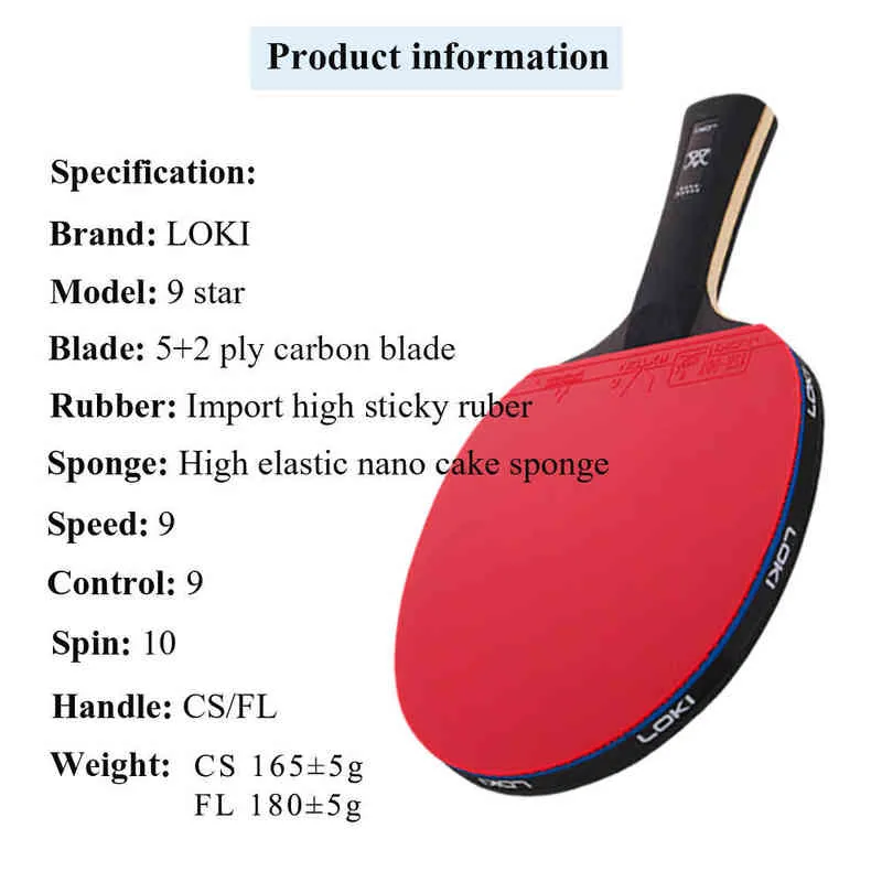 Sticky Table Tennis Racket LOKI 9 Star High Sticky Table Tennis Racket Carbon... From 40,93 € | DHgate