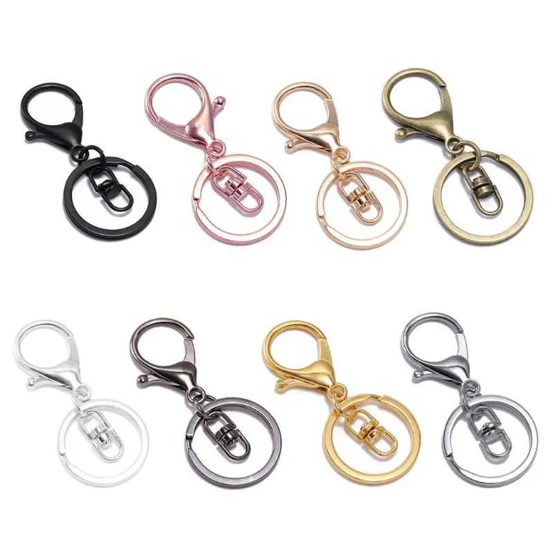 10 pièces fermoir pivotant en métal porte-clés métal homard griffe fermoir crochet faire votre propre porte-clés lanière porte-clés porte-clés bijoux G1019