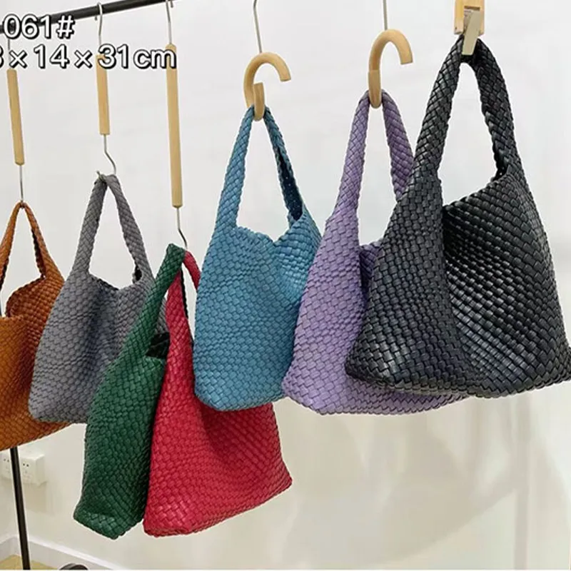 HBP New solid color fashion wovens women tote bag all-match portable shoulder bags armpitbag