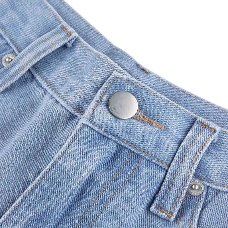 Kayotualar Kadın Kot Trendy Yıpranmış Yırtık Yetişkin Yüksek Bel Flared Bahar Sonbahar Skinny Denim Pantolon S / M L XL XXL 210522