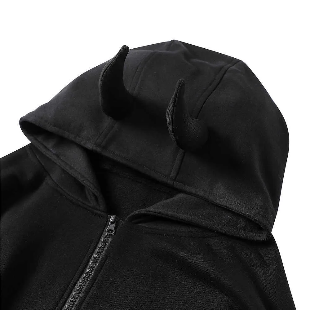 Män Zip Up Hoodie Japanese Streetwear Cotton Fashion Pullover Sweatshirt 210813