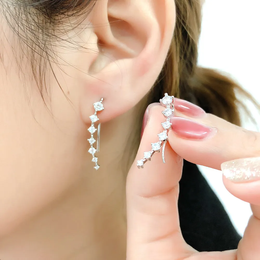 Boucles d'oreilles pour femmes Kpop bijoux Zircon couleur or Rose Piercing boucle d'oreille bijoux femmes oreille manchettes E534