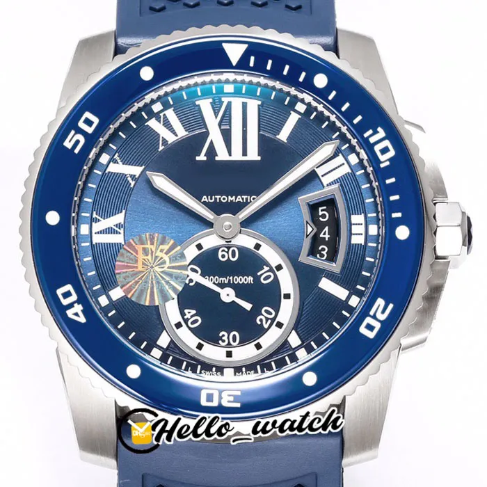 TWF F5 Calibre De Dive WSCA0011 Cal 1904-PS MC Automatic Mens Watch Super Luminous Ceramic Bezel Roman Mark Blue Dial Rubber Watch313d