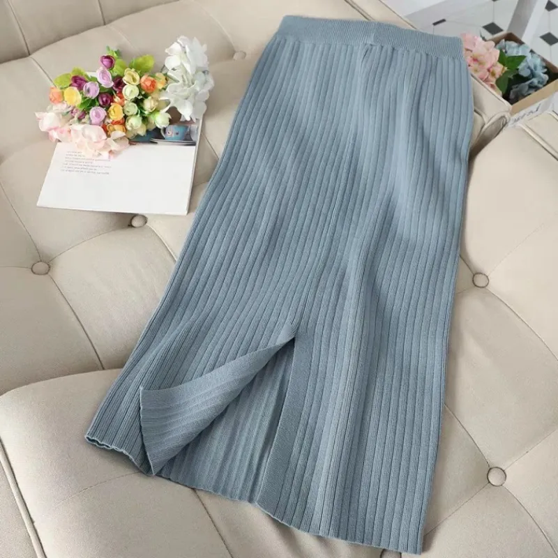 Korean Women Two Piece Sets Outfit Fashion Spring Patchwork Blouse Tops + Long Skirt Suits Elegant Ladies Set 210525