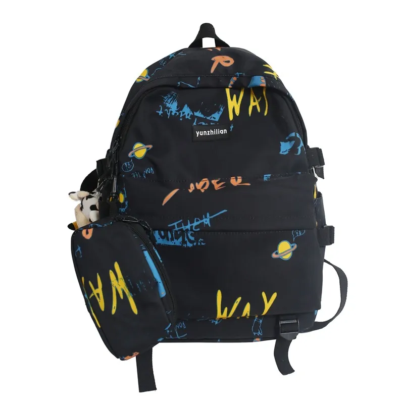Hong Kong Style Graffiti Mens Osprey Backpacks Fun And Cool High School Bag For Students From