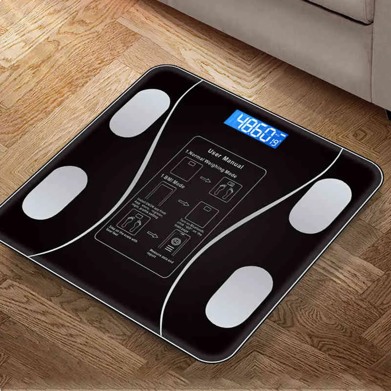 Body Fat Digital Scale Electronic scales Smart Bluetooth Adult weight scale Household Small Body Balance Retest USB Rechargeable H1229