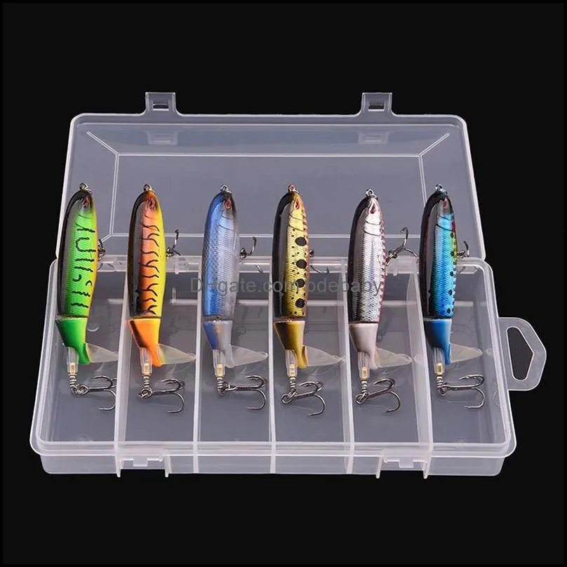 Aquariums 6Pcs With Box Whopper Plopper 100Mm 13G Floating Fishing Lure Artificial Hard Bait Wobbler Rotating Tail Tackle
