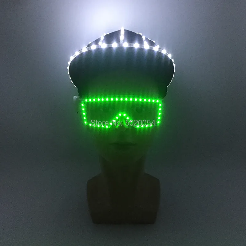 Accessoires de costumes Drop Shipping Night Light Hommes Femmes Hip Hop Cap Dance DJ LED Chapeau lumineux Casquettes de baseball Carnaval Festival Décor