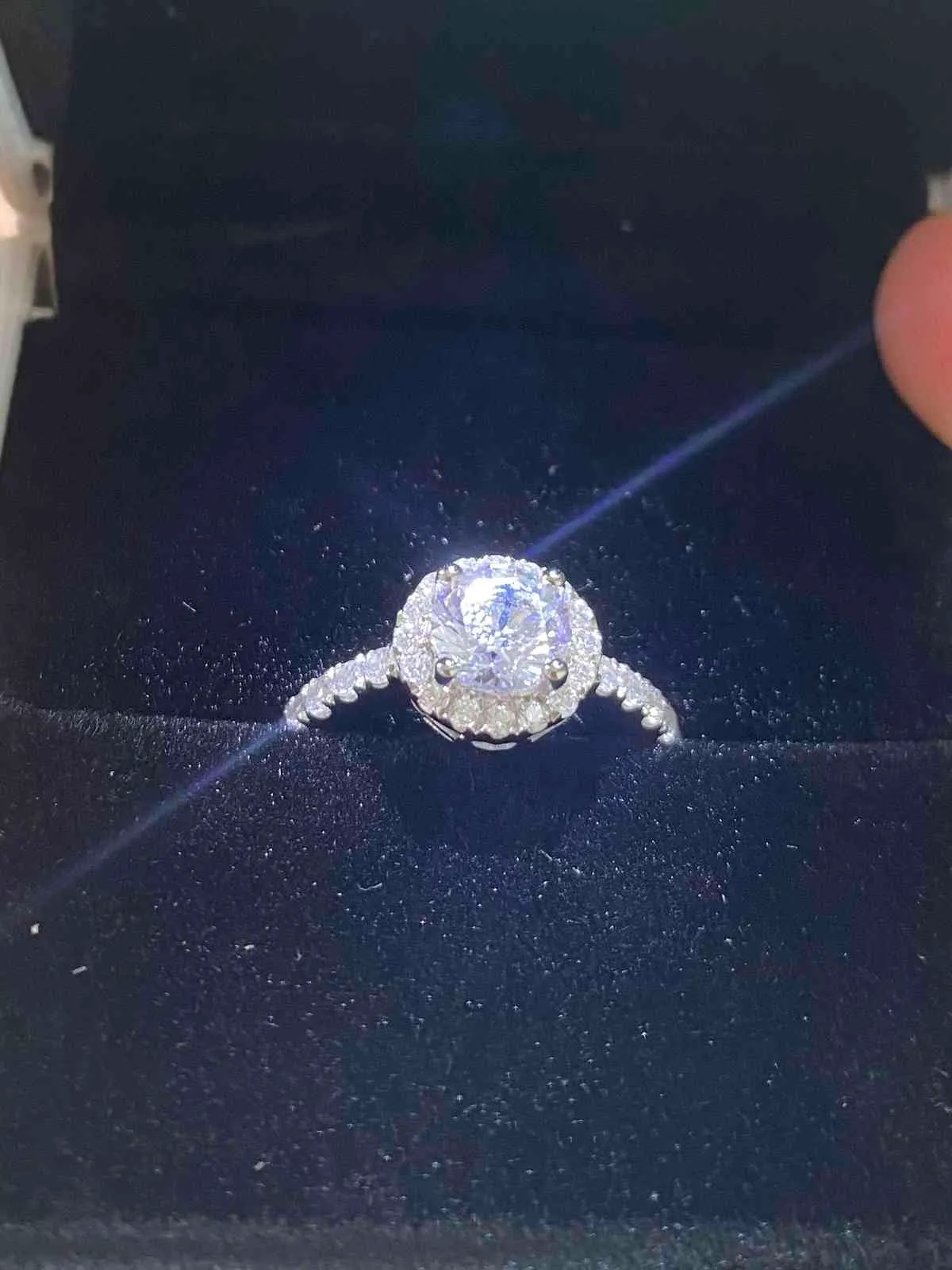 100% gra moissanite noivado feminino prata esterlina real 2 ct redondo brilhante diamante halo anéis de casamento joias finas 235h