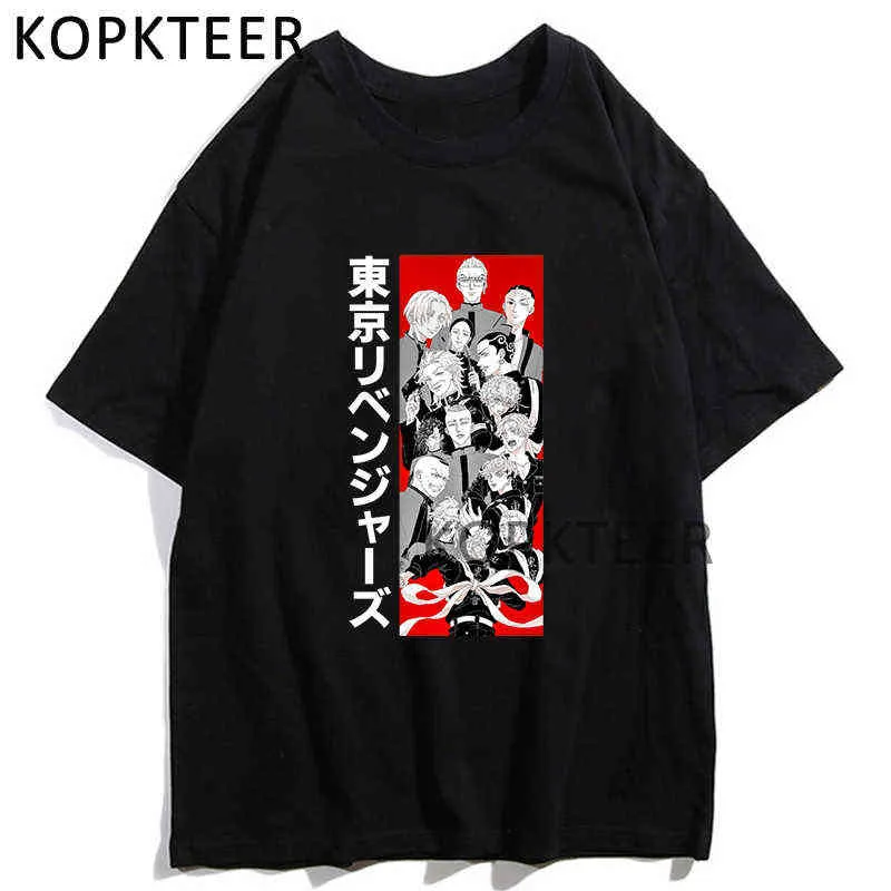 Harajuku Anime T-shirts Tokyo Revengers Manjiro Sano Manji Gang Streetwear Grappige Manga Zomer Mannen Vrouwen Korte Mouw T-shirts Y220208