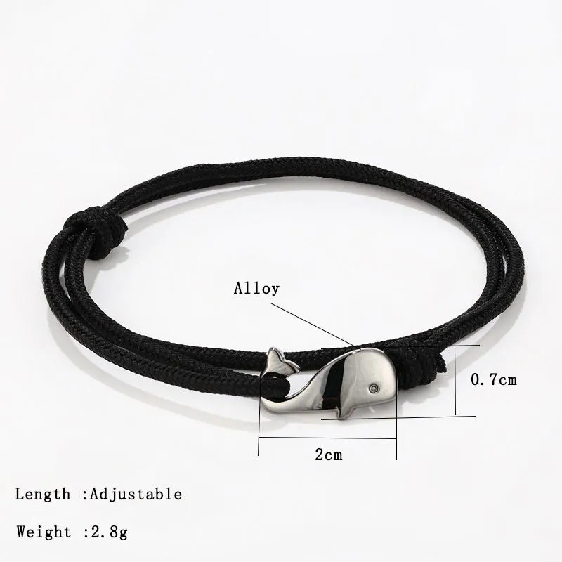 Tennis 2021 Bohemia Paracord Bracelets For Men Women Adjustable Easy Hook Whale Animal Braslet Camping Charm Braclet Homme Accesso272Y