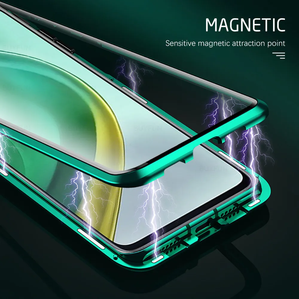 360 ° Магнитные чехлы Flip для Xiaomi Mi 10t Pro 5G Двойной боковой стеклянный телефон xiomi mi10t 10tpro 10 t защитный Coque2535